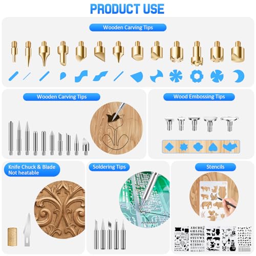 Ninonly N121 121Pcs Wood Burning Tools Kit thumb #4