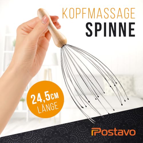 Postavo [ORIGINAL] Kopfmassage Spinne - Kopfmassagegerät mit 20 Fingern - Für perfekte Entspannung & eine bessere Durchblutung - Kopfhaut… – Ansicht 2