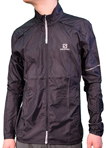 Salomon Chaqueta cortavientos, agile, tafetán, negro, hombre, talla: XL