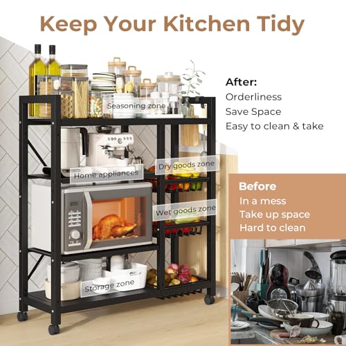 Gracenal STORAGE STAND Shelves, Adjustable 4-Tier Kitchen Shelves, Kitchen Organizers And Storage With 4 Wire Baskets, Metal Shelf Rack thumb #2