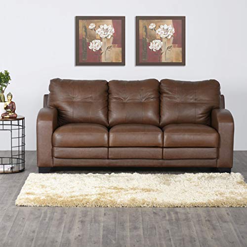 Image of Home Centre Vista Textured Three Seater Leather Sofa