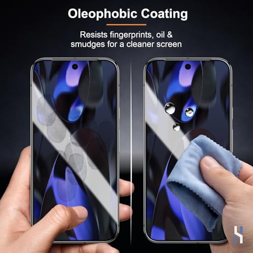 Image of Tempered Glass for Google Pixel 9 | 9 Pro | 10 | 10 Pro (6.3 Inch) Military Grade 9H Screen Guard, Anti-Scratch, Shatterproof, Edge-to-Edge Full Coverage - Black Border