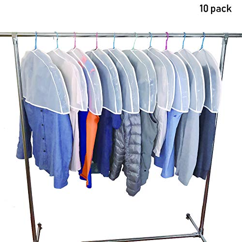 pekox 10Pack (24"x11"x2") Storage Travel Shoulder Covers for Clothes Clothing dust Cover Dust