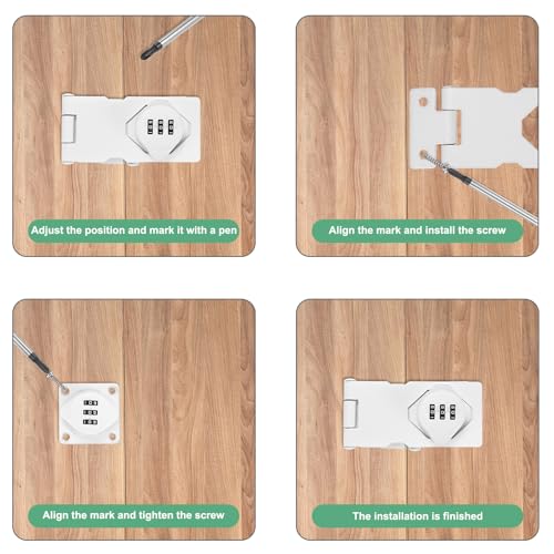 Image of M METERXITY 2-Pack Keyless Combination Lock, 3.7 inch Zinc Alloy Mechanical Password Twist Knob Hasp Locks Latch, 90 /180 Degree Barn Door Lock for Cabinet /Closet /Garage /Drawers /Garden [White]