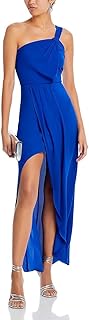 Women's One Shoulder Gown with Pleated Strap - Buy now