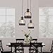 Unitary Brand Rustic Black Metal Cage Shade Dining Room Pendant Light with 3 E26 Bulb Sockets 120W Painted Finish