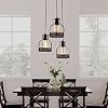 UNITARY Farmhouse Pendant Lights Kitchen Island Kitchen Light Fixtures Rustic Dining Room Light Fixture with 3 E26 Bulb Sockets Black Metal Cage Ceiling Pendant Light Fixtures Hanging Lights