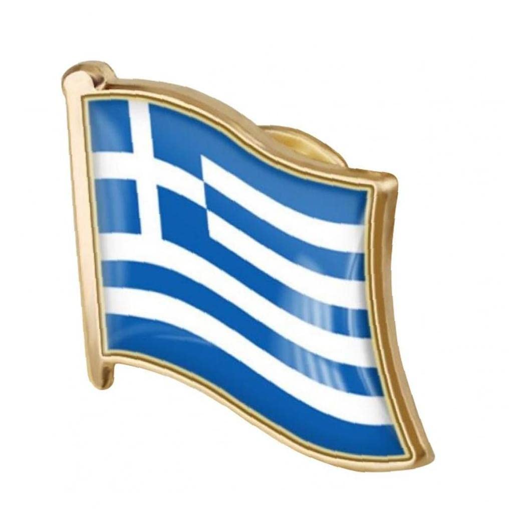 Greek Flag Pin Badge Metal Lapel Pin Brooch Flag of Greek Badge National Novelty Accessory