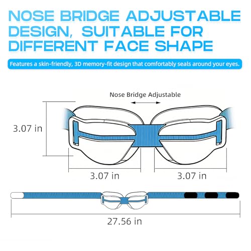 kylineroes Silicone Dry Eye Sleep Mask, Hydrating Moisture Chamber Glasses for Dry Eyes Relief & Style Comfort, 100% Light Blocking Total Eye Seal for Sleep, Travel Meditation, Portable Blue Eye Mask