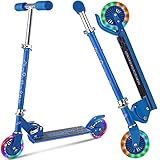 【Leicht zu falten und zu tragen】 Das Kinderscooter-Faltsystem ist ein 3-Sekunden-Faltsystem mit leichtem Aluminium-T-Rohr und Kickboard. Dieser Light-Up-Kick-Scooter bietet Ihrem Kind ein einfacheres und sichereres Fahrgefühl