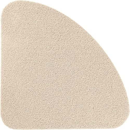 Idyfodol Loofah Shower Mat Non Slip Anti Mould 43 x 75 cm With Shower Puff PVC Machine Washable Bath Mats for Inside Outside Shower-Rectangular (Beige)