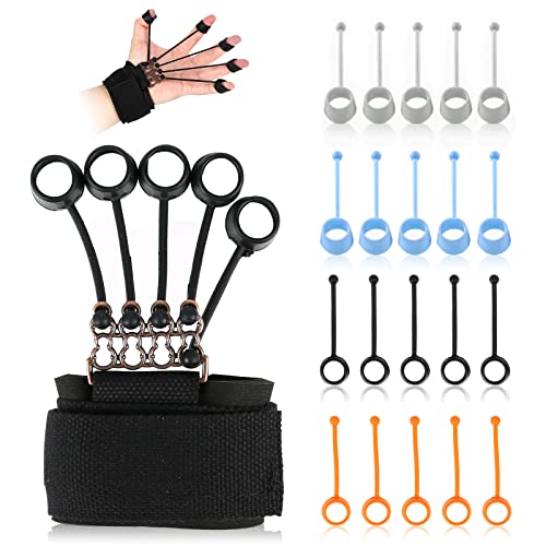4 unidades de entrenamiento de dedos con pulsera (20 lb, 40 lb, 60 lb, 75 lb) 4 en 1 extensor de dedos 4 en 1 con banda de resistencia, ejercitador de dedos para guitarra, ejercitador de empuñaduras