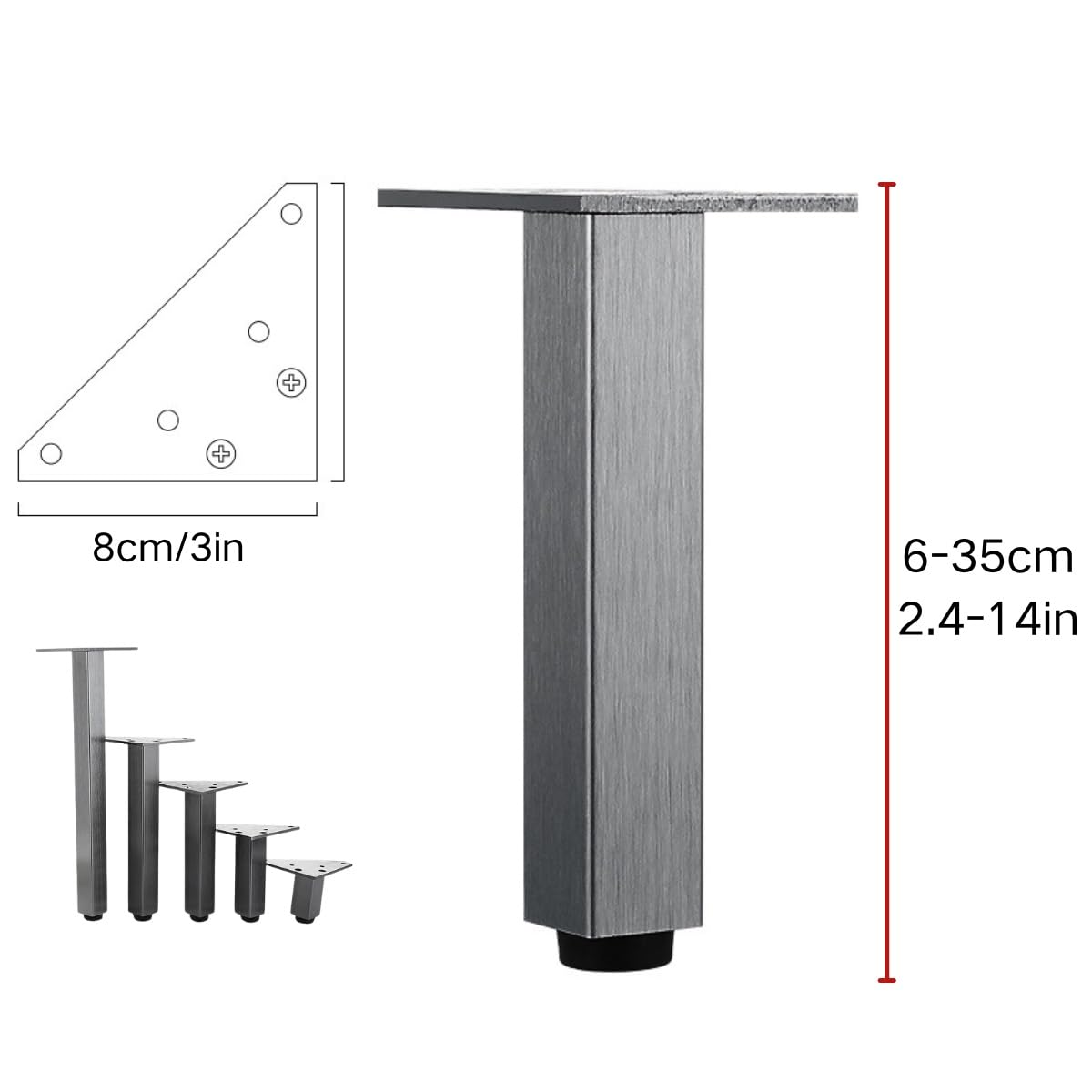 Amazon.co.jp: 家具の脚4本セット 6cm 10cm 15cm 20cm 30cm 頑丈な交換