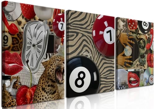 Trendy Leopard Cheetah Wall Art Set of 3, Black Woman