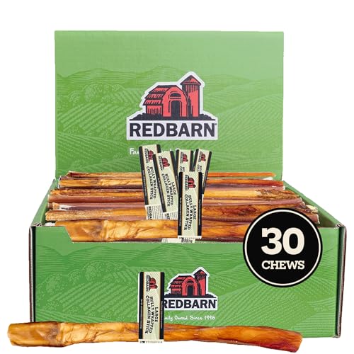 Redbarn Pet Products Large Bully Wrapped Collagen Sticks 30-Count - Premium Beef Collagen Peptides for Joint Health and Overall Wellness Support for Dogs All Breeds and Life Stages