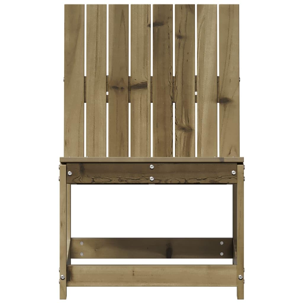 Sedia da giardino in legno di pino impregnato in autoclave, 50,5 x 55 x 77 cm, con design a doghe, per terrazza, balcone, esterno, resistente alle intemperie, confortevole
