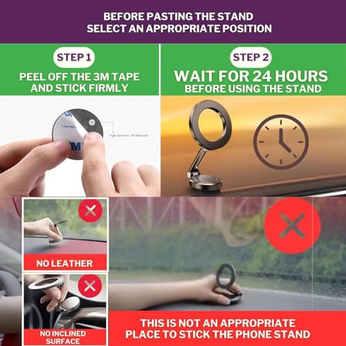 Image of Regor Magnetic for Car Dashboard | Hands-Free Phone Holder | 360 Adjustable Car Mount |Holder for All Smartphones iPhone Android - Black