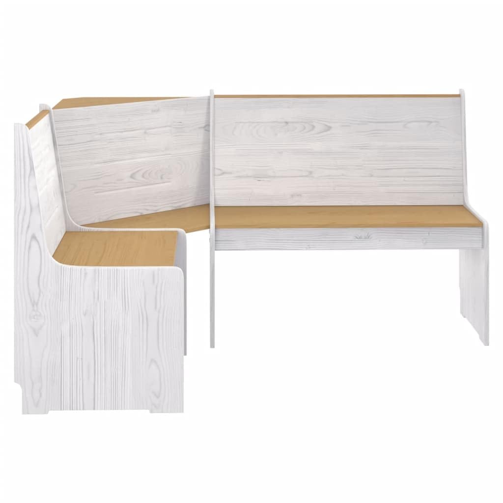 Banco Esquinero de Madera Maciza de Pino con Respaldo, Banco Independiente para Rincones de Cocina, Banquete Esquinero Que Ahorra Espacio para Rincones de Comedor, Cocina y (Marrón Miel y