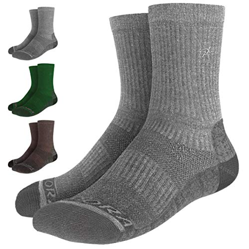 Rymora Merino Wool Blend Walking Hiking Socks for Men & Women (Moisture Wicking Breathable Seamless) (One Pair - Grey) (Medium: UK 7-10 / EU 40-44) [M]