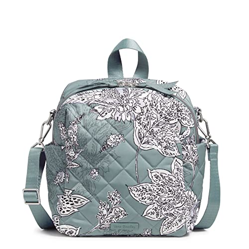 Vera Bradley Mochila pequeña convertible de sarga Performance para mujer, Remo azul lirio tigre, Talla única