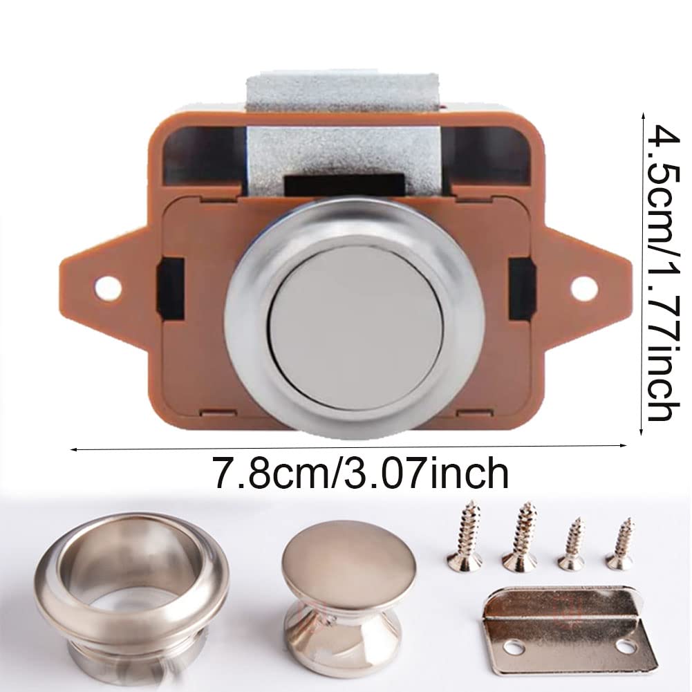 Serratura A Pulsante Per Camper E Armadi - 2 Pezzi, Senza Chiave, In Lega Di Zinco E ABS - Foto 9