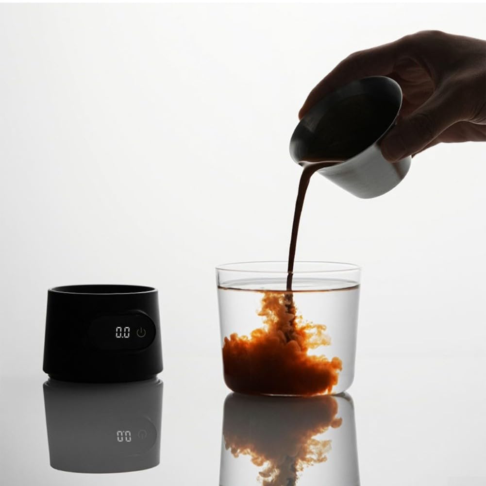 Digitale Espresso-Waage, mit Dosierbecher, 0,1 g, Präzision, 0,2–199,9 g Kapazität, USB-betrieben, für Kaffeebrühen, Schwarz