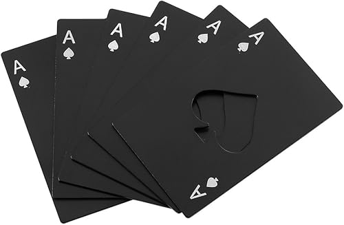 Paquete de 6 abrebotellas, abrebotellas de casino de tamaño de tarjeta de crédito de acero inoxidable