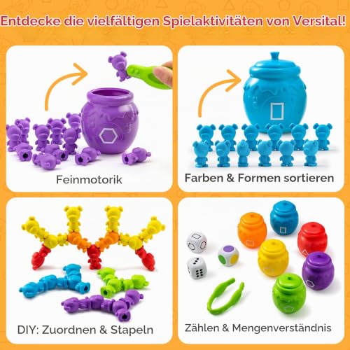 JOYIN Farben Lernen ab 2 3 4 5 Jahre,Montessori Mathe Spielzeug Mit Passenden Sortieren Tassen… – Ansicht 2