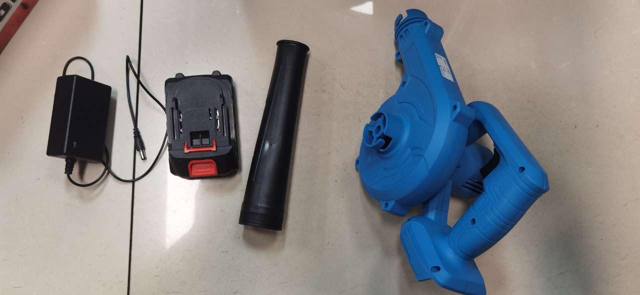Soplador de Hojas eléctrico inalámbrico, batería de 20 V 2,0 Ah y Cargador, soplador de Hojas Ligero con batería de Velocidad Variable para Limpieza de Patios, Cuidado del césped, (Enchufe Europeo y