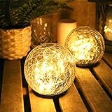 ZWOOS Solar Bodenleuchte für Garten, Solarlaterne für Außen 30 LEDs Warmweiß Gartenleuchte| Wasserdicht Solarlampe für Rasen | Gehweg, Terrassen Deko [2 Stück]