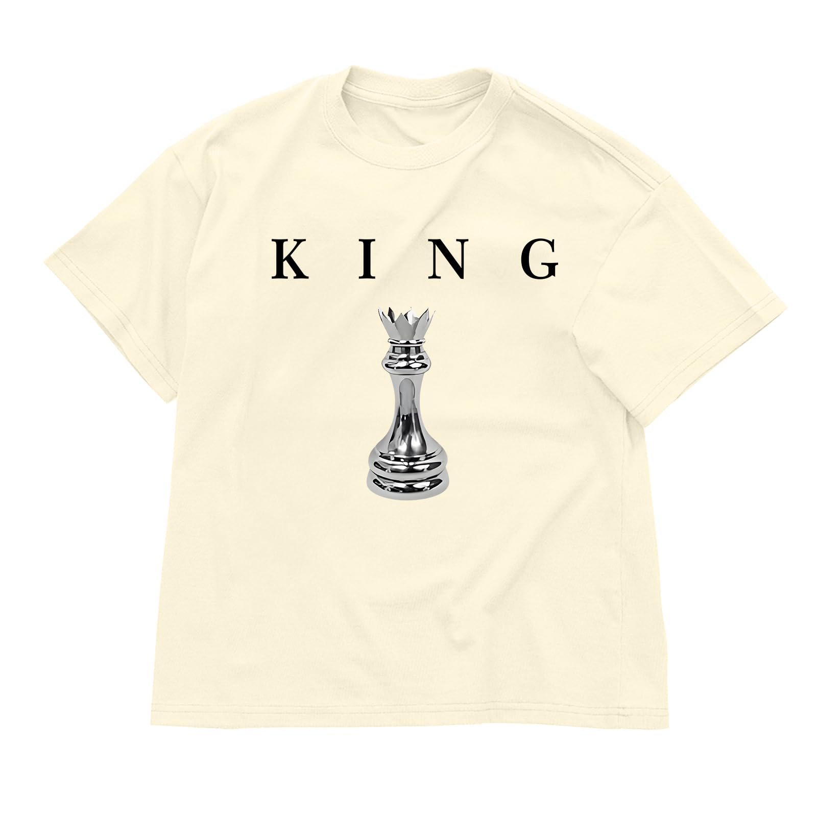 Boys Graphic Tee King Chess Printed T-Shirt Kids Cool Designer Shirts Short Sleeve Shirt Clothes for Teen Boy Trendy