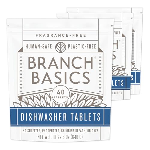 Branch Basics Dishwasher Tablets – 40 Ct, 3 Pack...