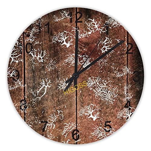 Horloge murale en bois véritable marron 38 cm rustique et chic - 2