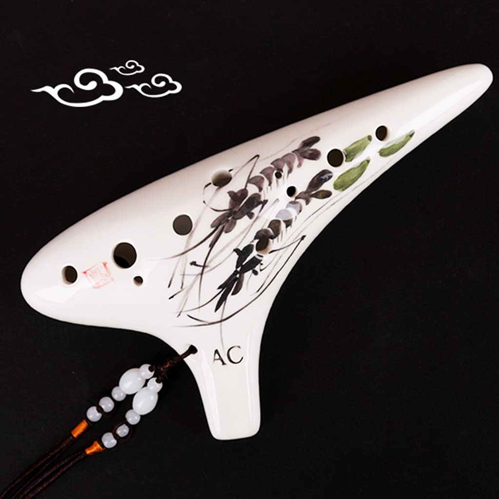 Ocarina Creativa Pintada a Mano de Estilo Submarino, Instrumento de Viento Ocarina Alto C (AC) de 12 Hoyos, Regalos para Estudiantes Principiantes Amantes de la música