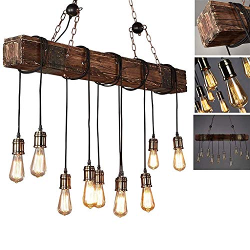 Lampe en bois e27 suspendue pour corriger le manque de lumière des grands salons