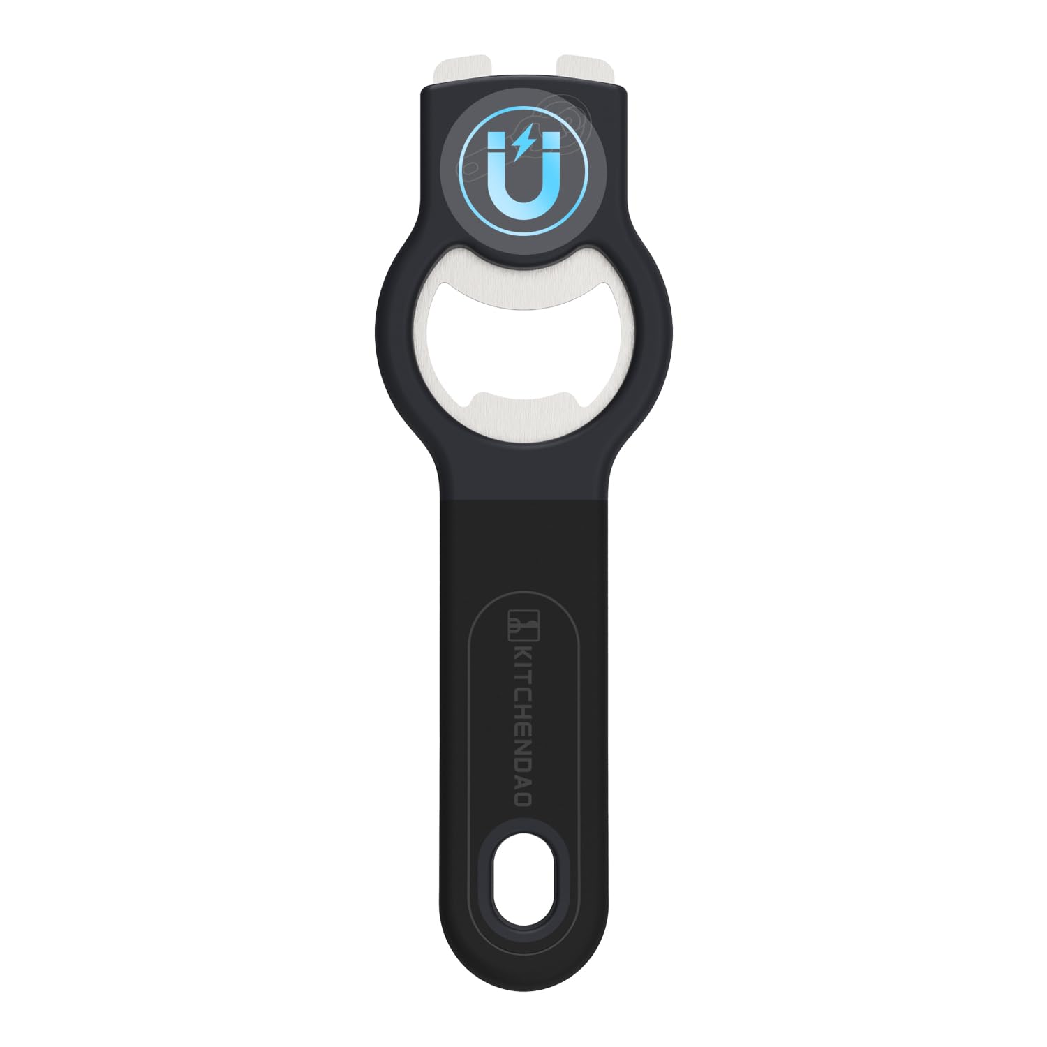 KITCHENDAO 2-in-1 Bottle Opener with Magnet – Manual Beer & Soda Cap Opener with Cap Catcher, Soft-Touch Handle, Durable Stainless Steel Lifter, Dishwasher Safe, Kitchen & Bar Essential (1 Pack)