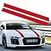 TOMALL 1 Paire 125 cm Capot Stripe Autocollant pour Voiture Auto Racing Body Side Stripe Decal pour Voiture Jupe Toit Capot Parechocs Stripe Decal Vinyle Decal Décoration pour Capot De Voiture（Rouge）