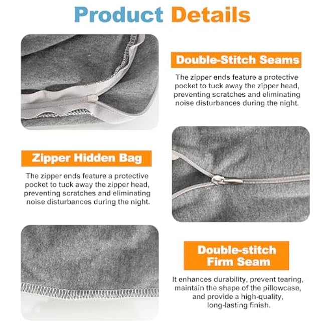 57 Inch U Shaped Removable Pregnancy Pillow Cover Compatible with Momcozy,Soft and Breathable,Cooling Polyester Pregnancy Pillow Case Replacement Fits 55/57 Inch