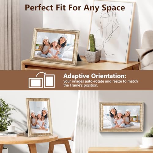 undefined Digital Picture Frame WiFi Send Photos from anywhere16GB Storage Smooth System 10.1inch 1280x800 IPS Touch Screen Wood Light Color の商品画像 4