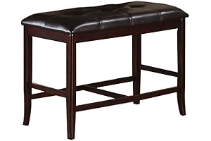 Poundex Counter Height Dining Bench in Deep Brown Finish: Enhancing Your Home with Modern Elegance