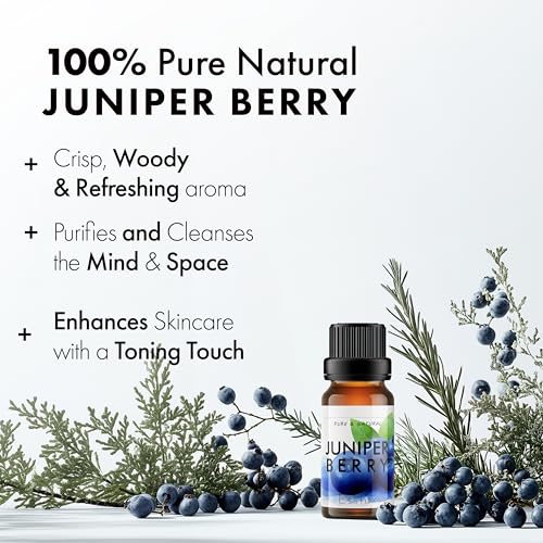 Image of Esslux Juniper Berry Essential Oils - 100% Pure, Undiluted, Therapeutic Grade Juniper Berry Oil - Perfect for Aromatherapy, Peaceful Sleep & Calm Mind & Healthier Skin - Use on Skin - 15 ML