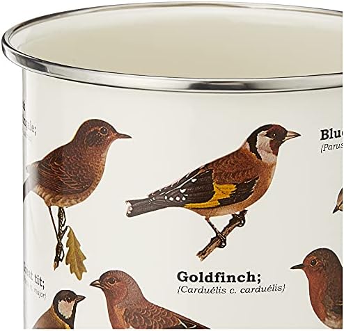 Gift Republic Ecologie Garden Birds Enamel Mug, Aluminum, Multicolor ,GR270086