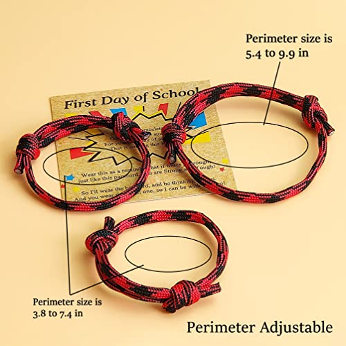 Image of First Day Of School Bracelet, Matching Mommy And Me Mother Son Daughter Paracord Back To School Bracelets Wish Gift for Mom Boys Dad Girls Jewelry