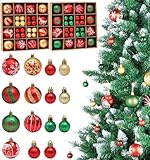 Salandens Esferas Navideñas, 88pcs Adornos Navideños, Diámetro 3-6 cm, Decoración de Árbol de Navidad, Colores...