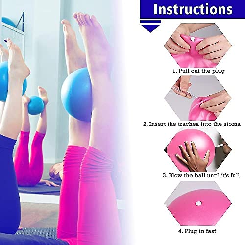Tempaky 6 Pcs Pilates Exercise Ball ni Yoga Ball, Workout Fitn Ball, Balance Ball, Imps Estabilidade