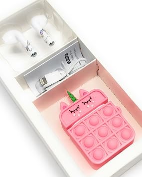 Tera13 Unicorn Cartoon Wired Headphones Earphones with Carrying case Gamer Music Stereo Earbuds with MIC Pack of 1