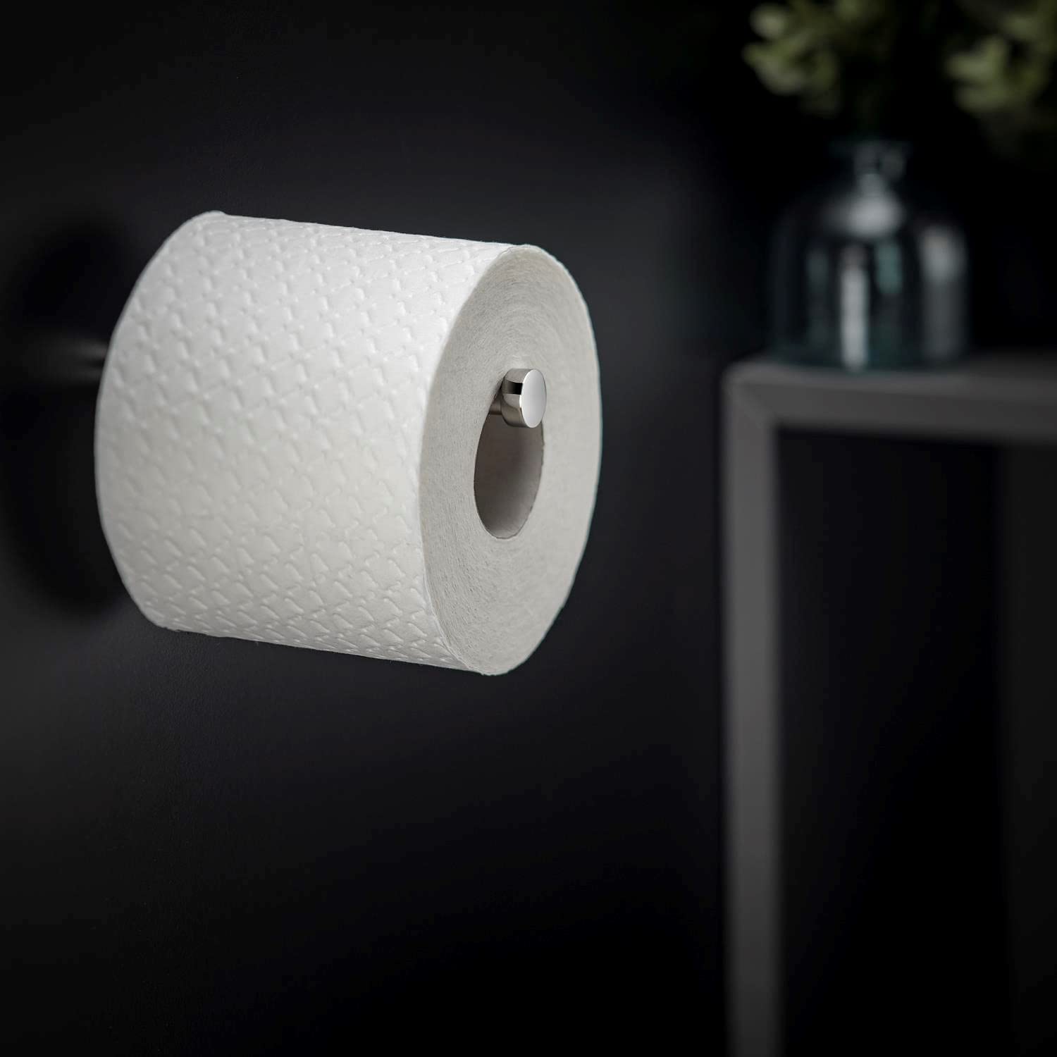 Cosmic - Portapapel Sin Tapa Baño | Acabado Brillo | Fácil Instalación con Tornillos | Medidas 2 x 13 x 2 cm