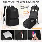 Sac à dos pour les hommes, 17.3 Sac à dos pour ordinateur portable de pouce avec USB Sac à dos de travail étanche de charge port avec sac à lunch isolé pour College School Business, noir