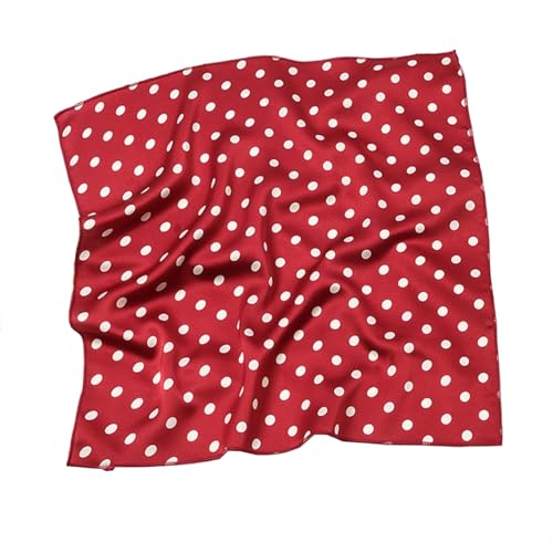 Yizelli 19,70 polegadas cachecol quadrado vintage lenço de bolinhas lenços leves de diadema para mulher e menina, Vermelho, Talla única
