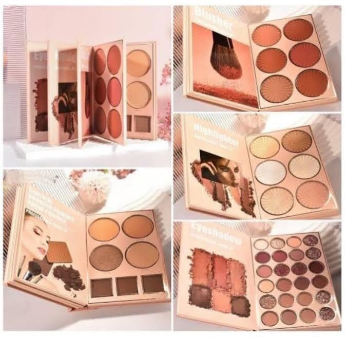 Professional Beauty Multipurpose 4 in 1 makeup book Eyeshadow Highlighter all in one makeup book palette (4 in 1)